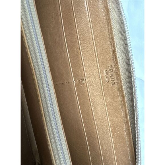 PRADA Tan Leather Zippy Wallet - Picture 12 of 16